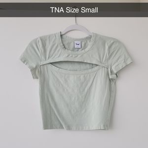 TNA cropped cut out t-shirt green